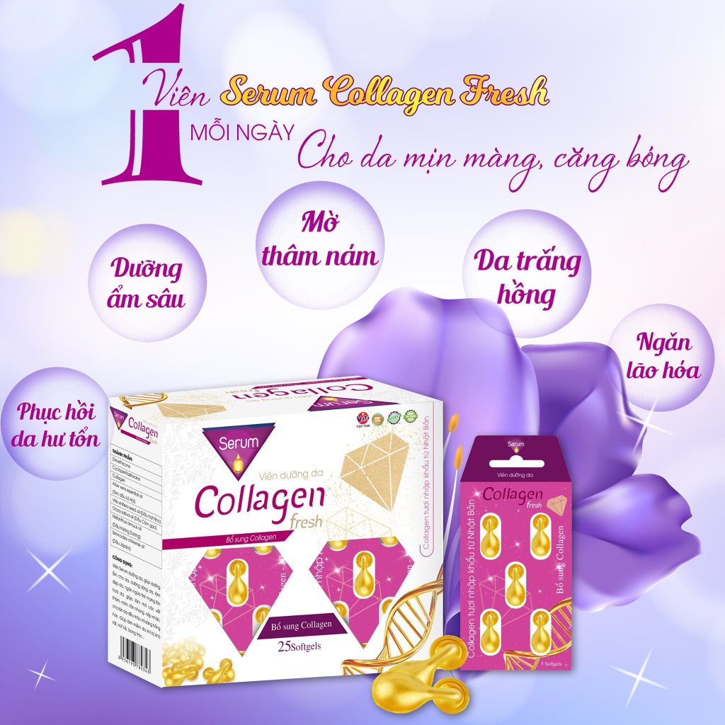 Viên dưỡng da collagen tươi Collagen Fresh[Collagen tươi nhập khẩu từ Nhật Bản]