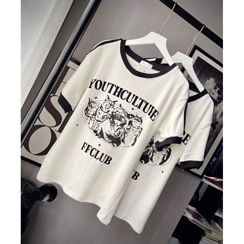 Áo Baby Tee Phối Tay Sọc Chất Cotton Co Giãn Form Fit FFCLUB CAT CREW