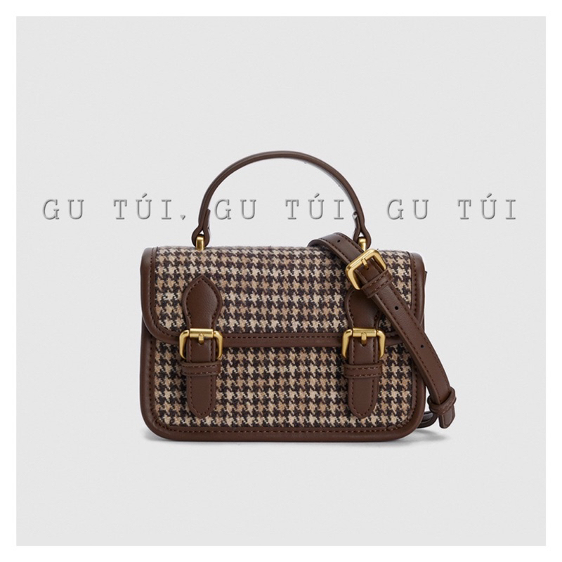 [Sale] Túi Xách urban revivo dạ kẻ răng sói cổ điển thanh lịch (clip thật)