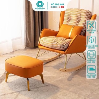 Ghế sofa thư giãn ,ghế bập bênh thoải mái nằm thư giãn đọc sách, tặng kèm ghế đôn gác chân hàng nhập khẩu/FutureHomes