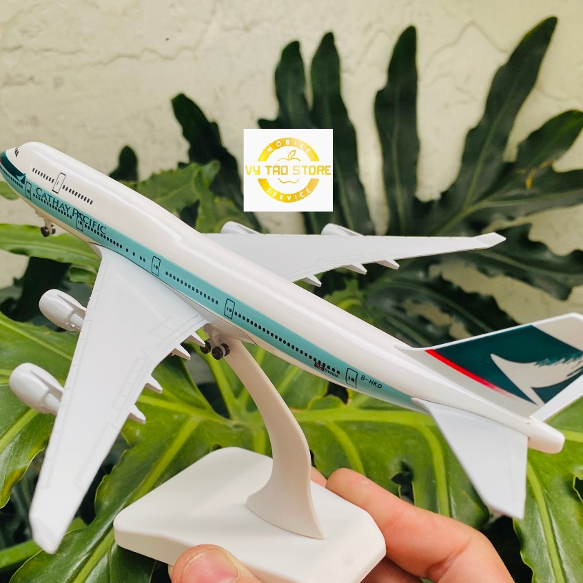 Mô hình máy bay "CATHAY PACIFIC" 20CM sơn tĩnh điện bóng đẹp + kèm đế trưng bày
