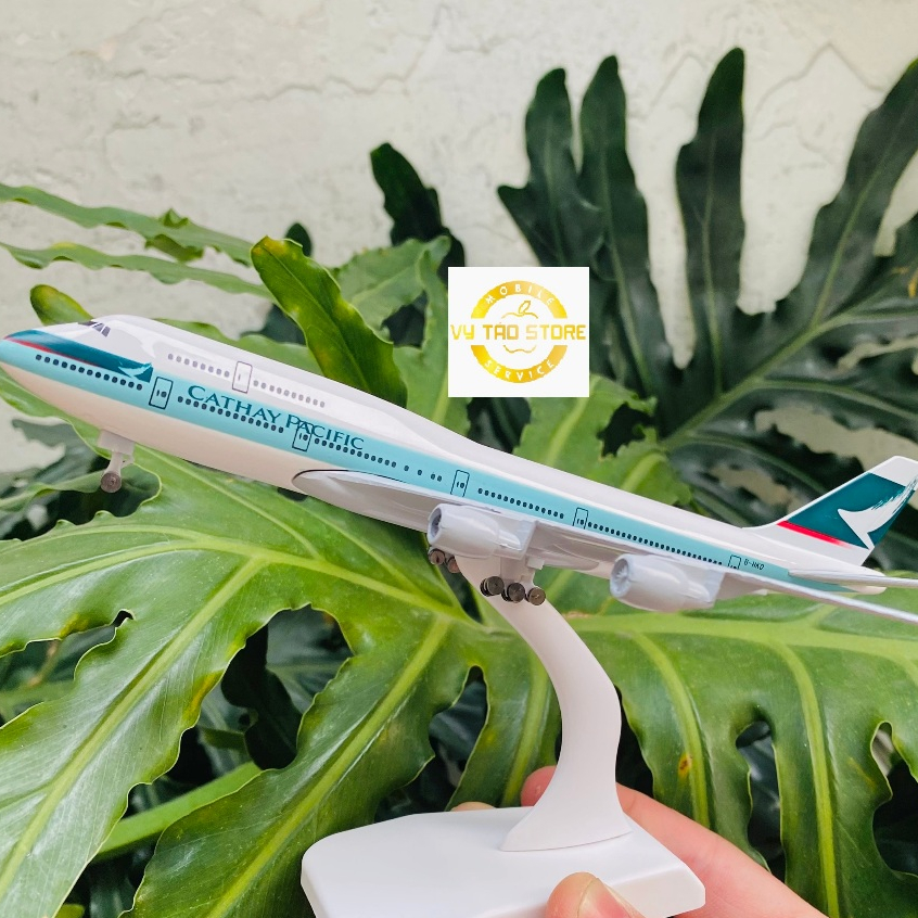 Mô hình máy bay "CATHAY PACIFIC" 20CM sơn tĩnh điện bóng đẹp + kèm đế trưng bày