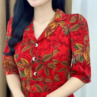 ĐẦM XÒE MOZY THIẾT KẾ DÁNG DÀI CỔ SƠ MI