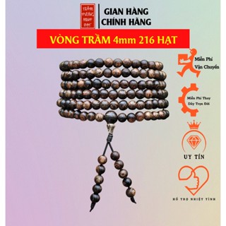 Vòng trầm 4mm 216 hạt Trầm Hương Minh Đạt trầm hương sánh chìm