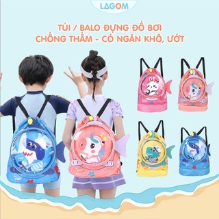 Túi Đựng Đồ Bơi, Đi Biển Cho Bé | Balo Đựng Đồ Bơi Chống Nước Có Ngăn Đồ Khô, Đồ Ướt