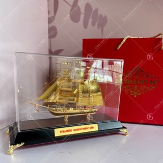 Mô hình thuyền mạ vàng 24k