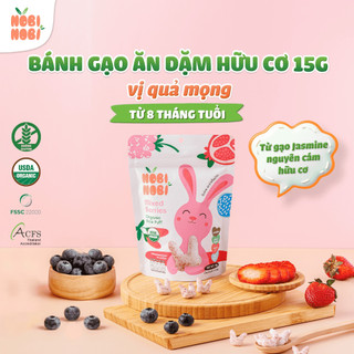 [LV] {Hàng mới} Bánh Gạo Ăn Dặm Hữu Cơ NOBI NOBI Hình Tai Thỏ Túi 15g Cho Bé Ăn Dặm Từ 8M+
