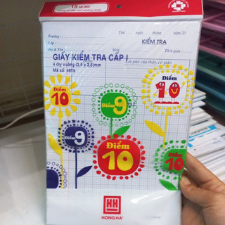 Giấy kiểm tra cấp 1 hồng hà 4 ô ly vuông