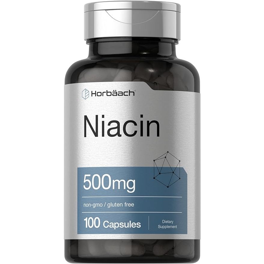 Horbaach Niacin 1000mg Viên uống hỗ trợ sức khỏe hệ thần kinh, giảm cholesterol và giảm cân 100 viên