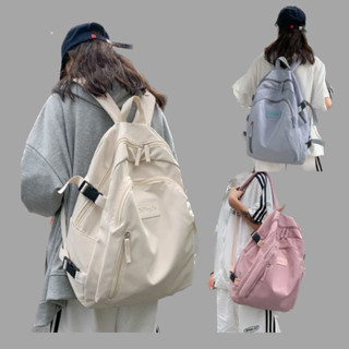 Balo đi học nữ GUMBAG thời trang ulzzang màu basic nhiều ngăn vải dù mịn chống thấm nước BL05