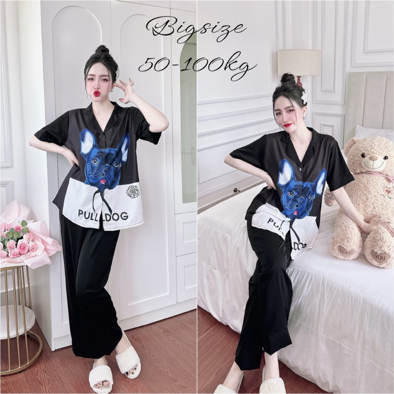 Đồ Bộ Bigsize Lụa Mango in 5D 50-100kg - M3