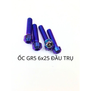 ỐC TITANIUM GR5 ĐẦU TRỤ SIZE 6x25