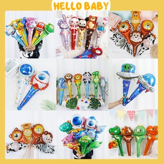 Bóng tráng nhôm tay cầm siêu nhân, anh hùng, bóng hình thú - Hello Baby