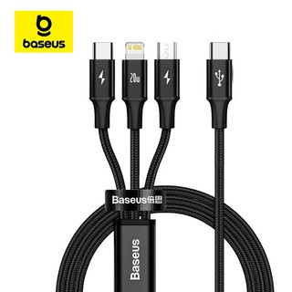 Cáp Dữ Liệu / Cáp Sạc Baseus 3 Trong 1 Type-C Sang C+L+C 20W PD Sạc Nhanh Dành Cho iP Huawei