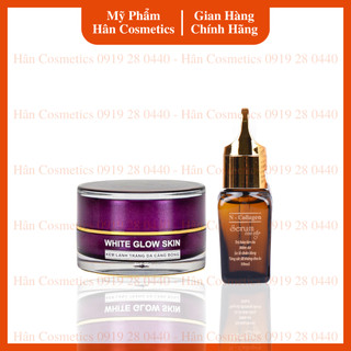 Bộ kem dưỡng da ban đêm - Kem face lạnh tím serum cao cấp dưỡng ẩm trắng da cho da nhạy cảm NCollagen Hân Cosmetics 35g