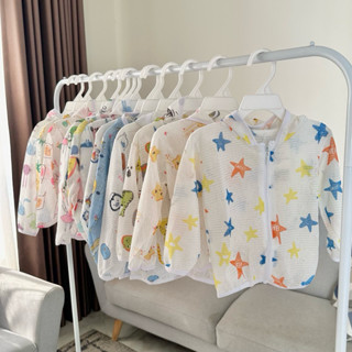 Áo khoác mỏng cho bé 7-18kg vải sợi tre mỏng mát/ Áo choàng chống nắng cho bé 1 2 3 4 5 tuổi   - KA link 1/2