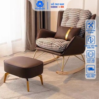 Ghế sofa thư giãn ,ghế bập bênh thoải mái nằm thư giãn đọc sách, tặng kèm ghế đôn gác chân hàng nhập khẩu/FutureHomes