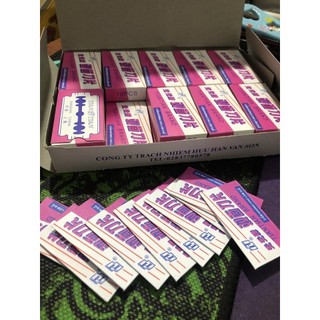 Set 30 lưỡi dao tem hồng cạo râu đẹp