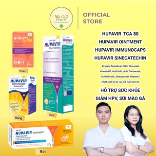 Bộ Chấm Bôi Uống ddvs Bộ Hupavir TCA, Ointment, Immunocaps, Clean - Tăng đề kháng, hỗ trợ giảm hpv, sùi mào gà