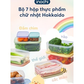 Bộ 7 hộp thực phẩm chữ nhật(500-750-1000-1500-2000-2500-3500ml) Không chứa BPA, không màu, không mùi