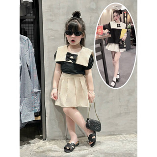 SET VÁY XẾP LI CHO BÉ GÁI🎁MUA 1 TẶNG 1🎁 SET VÁY KÈM ÁO CỔ THUỶ THỦ ĐÍNH NƠ HÀNG THIẾT KẾ CỰC XINH CHO BÉ GÁI (10-33kg)