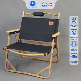 Ghế Camping Gấp Gọn FutureHomes, Ghế gấp gọn Dã Ngoại Có Tựa Lưng, Khung Nhôm Tay Cầm Gỗ Chắc Chắn