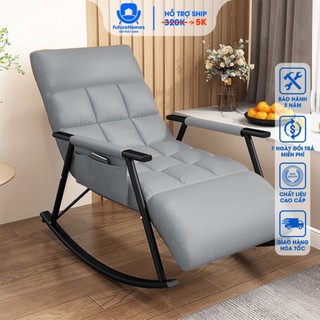 Ghế thư giãn bập bênh gấp gọn FutureHomes ngả 3 cấp độ, ghế bập bênh nệm sofa êm ái nhiều màu sắc