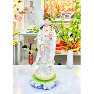 Đại thế chí bồ tát dáng đứng 48cm trắng