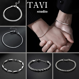 Vòng Tay Đôi TAVI STUDIO Lắc Tay Bạc Phong Cách Hàn Quốc Đơn Giản Thời Trang Cho Nam Và Nữ Cá Tính Nhiều Mẫu Tùy Chọn