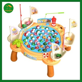 Bộ đồ chơi bàn câu cá nhựa cho bé kidstoy, bàn câu cá điện 45 con cá 4 cần câu có nhạc cỡ lớn loại 1 chất lượng cao cấp
