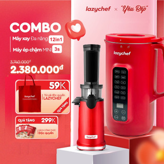 Combo Máy Làm Sữa Hạt Lazychef 12in1 LC03SH + Máy Ép Chậm Mini 3s Lazychef LC02ME, Bảo hành Chính hãng 12 Tháng.