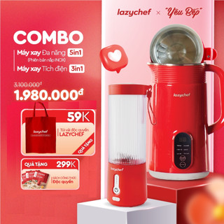  Máy Làm Sũa Hạt Lazychef 5in1 LC01SH + Máy Xay Cầm Tay Mini Lazychef 3in1 LC01ST, Bảo Hành Chính Hãng 12 Tháng.