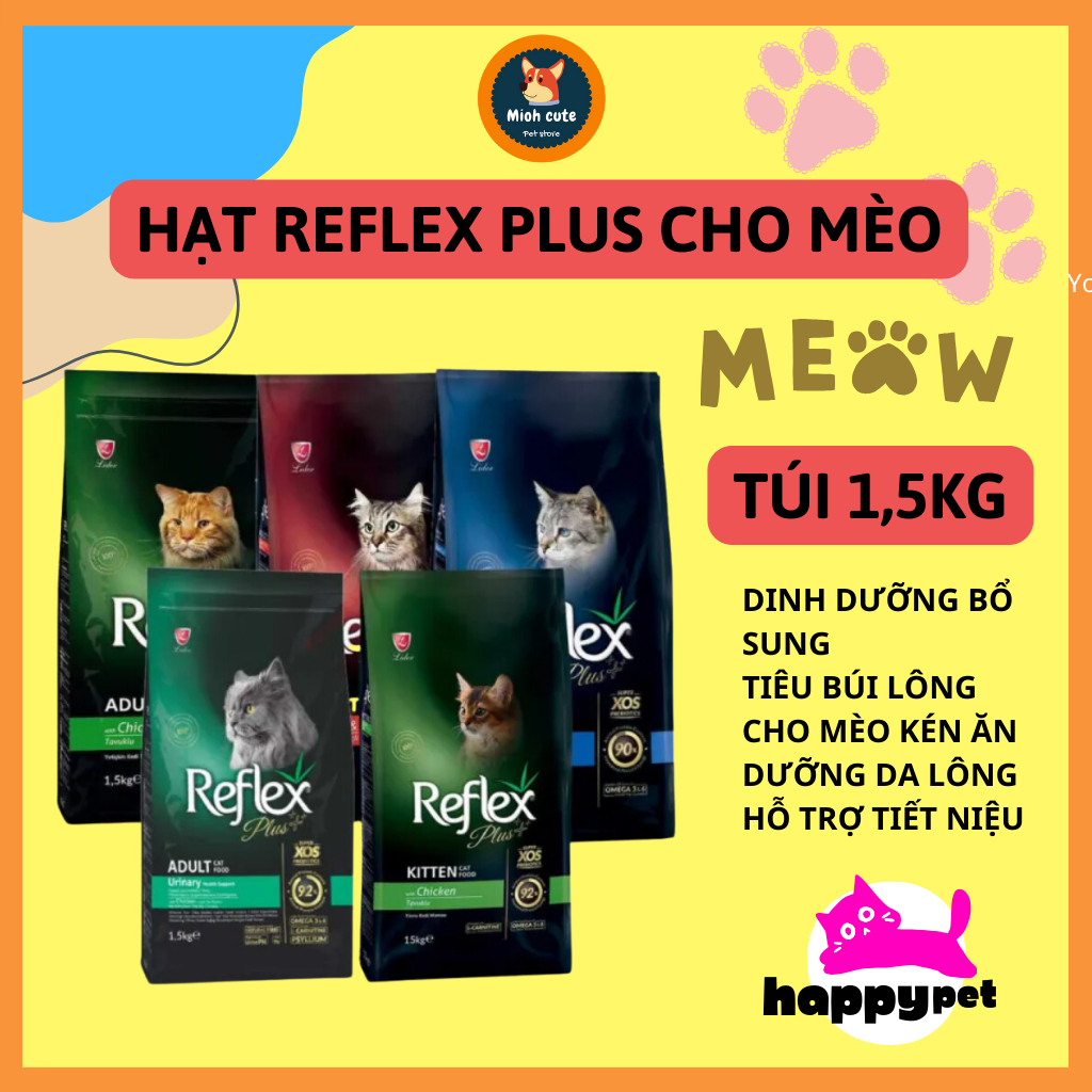 Hạt Reflex Plus hạt cao cấp cho mèo các loại  | Túi 1.5KG