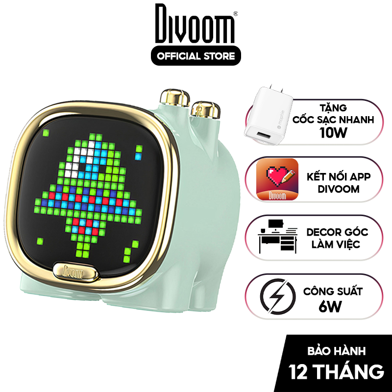 Loa Bluetooth Divoom Zooe màn hình LED 256 Full RG, thiết kế nhỏ gọn, tích hợp APP nhiều tính năng