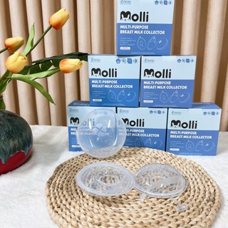  Phễu hứng sữa Molli - Hộp 2 cốc phễu hứng sữa silicon 110ml kèm hộp đựng tiện lợi cho mẹ 