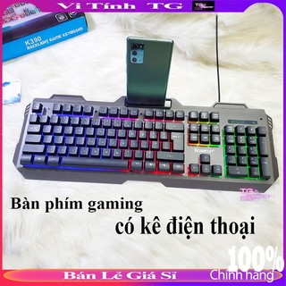 Bàn phím Giả Cơ có đèn led đa màu chính hãng - Có đế gắn smartphone Cực xịn