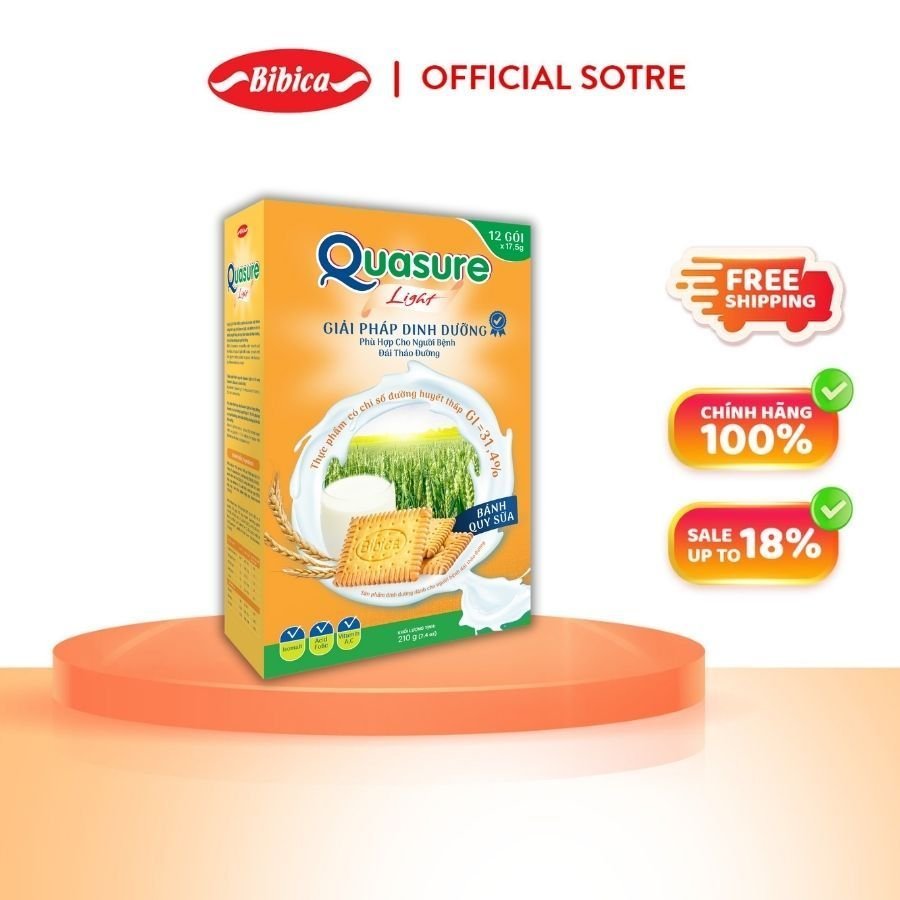 Combo 2 Bánh Quy Quasure Light Bibica 210g Thực phẩm dành cho người ăn kiêng, tiểu đường Shopbethienkim