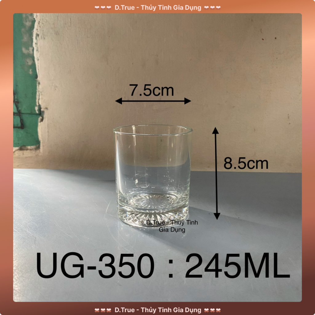 Set 6 Ly Tẩy Lùn Thủy Tinh Cao Cấp Đáy Dày Thái Lan UG-350