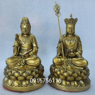 Tượng phật quan âm, phật quan thế âm bồ tát bằng đồng vàng, tượng địa tạng vương bồ tát
