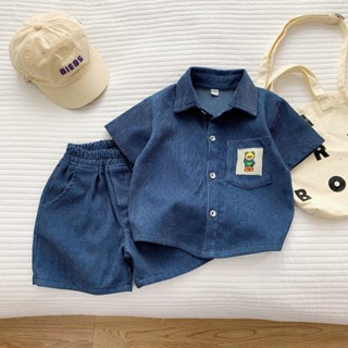 Bộ Sơ Mi Nhung Đùi, Quần Áo Cho Bé Chất Nhung, Bộ Nhung Cộc Tay Cho Bé Từ 8-26kg SUMO KIDS