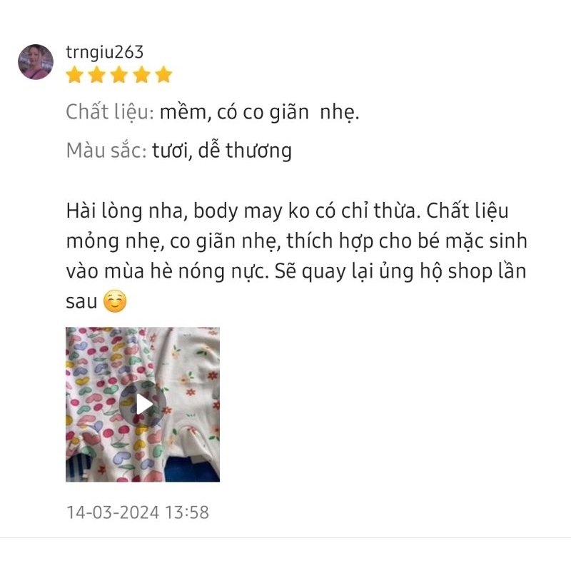 Body dài liền tất Bunnybaby chất len tăm cho bé 3-9kg