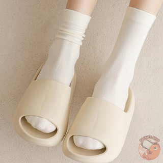 3 đôi tất cổ cao nữ,vớ cotton cổ cao nữ hàn quốc gân trơn nhiều màu