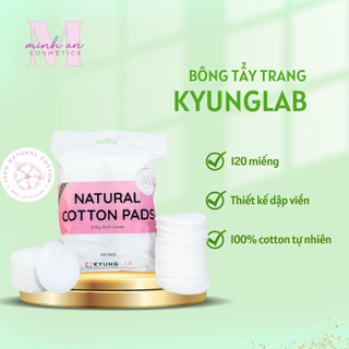 Bông tẩy trang KyungLab Natural Cotton Pad 120 miếng 100% Cotton tự nhiên mềm mại