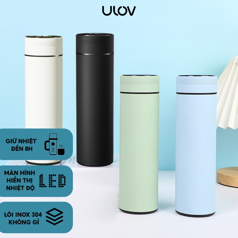 Ly Giữ Nhiệt Inox ULOV Hiển Thị Nhiệt Độ Màn Hình LED Cao Cấp 480ml BNGNL01-02