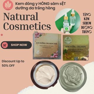 (Tặng serum căng bóng trắng) face dưỡng trắng da collagen hồng sâm HOA HỒNG trắng sáng căng bóng da cao cấp 30gr mờ thâm