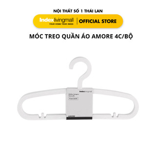 Móc Treo Quần Áo AMORE Màu Trắng, Một Bộ 4 Cái | Index Living Mall | Nội Thất Nhập Khẩu Thái Lan