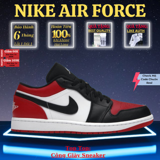 Giày thể thảo sneaker jd đỏ trắng bred toe, jd trắng mũi đỏ cao cấp - công giày sneaker