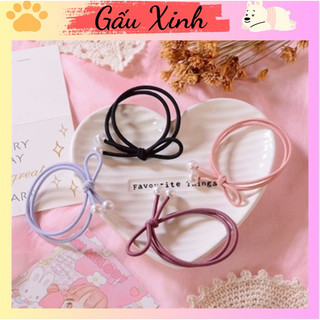 Combo 2 thun buộc tóc nơ hạt ngọc xinh - Gấu Xinh Shop