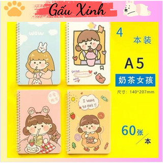 Sổ gáy lò xo a5 cô gái dễ thương 120 trang