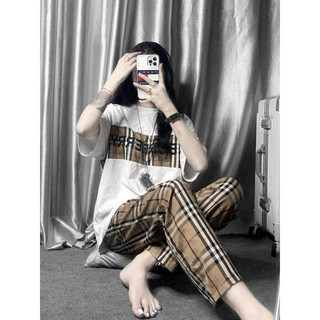 Quần Kẻ Bắp Bờ Ri ống rộng hot trend dễ mix đồ - Quần Kẻ Sọc Nâu